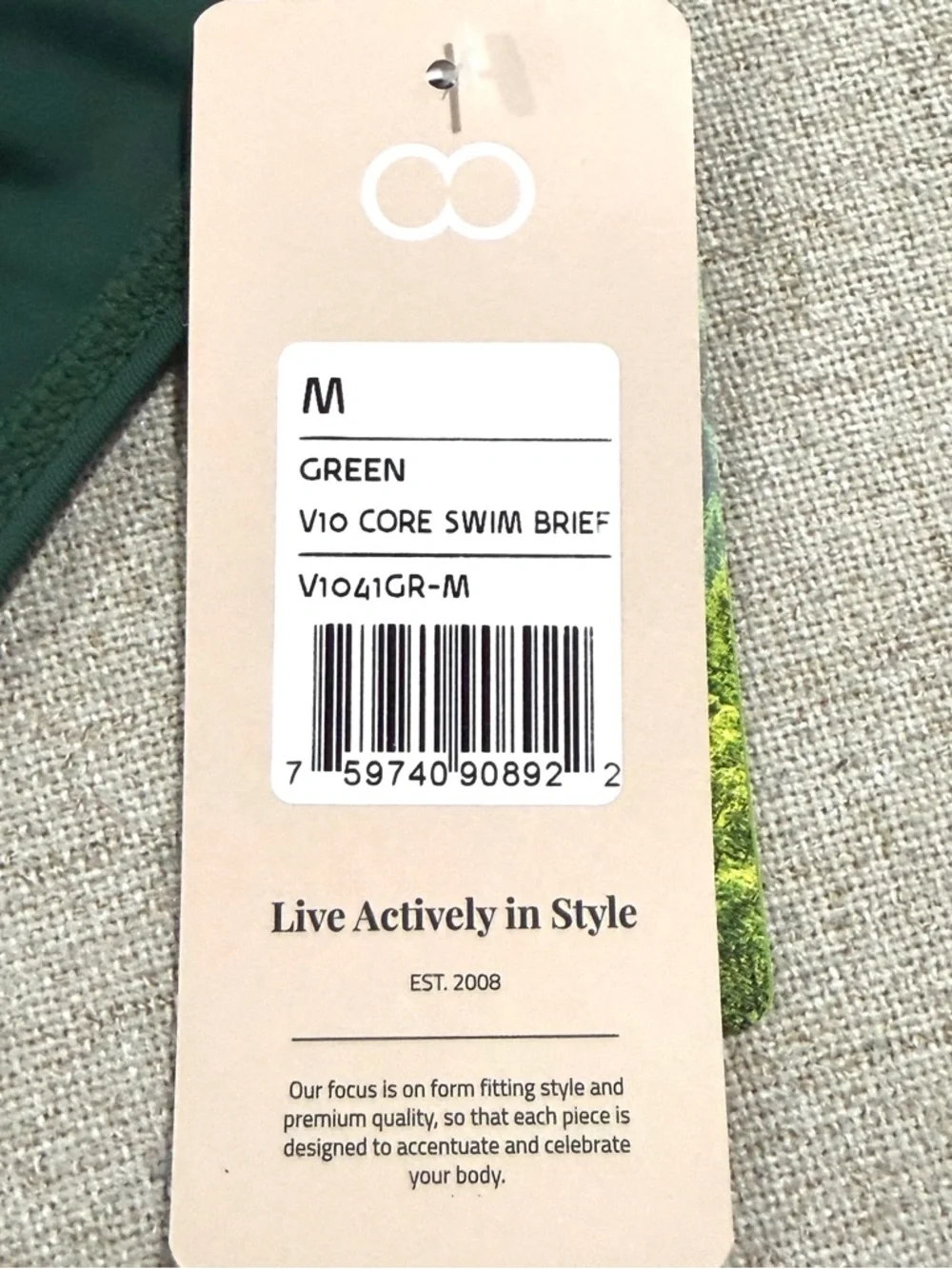 2EROS V10 Core Men’s Swim Brief – Dark Green. Medium 32-33. NWT.